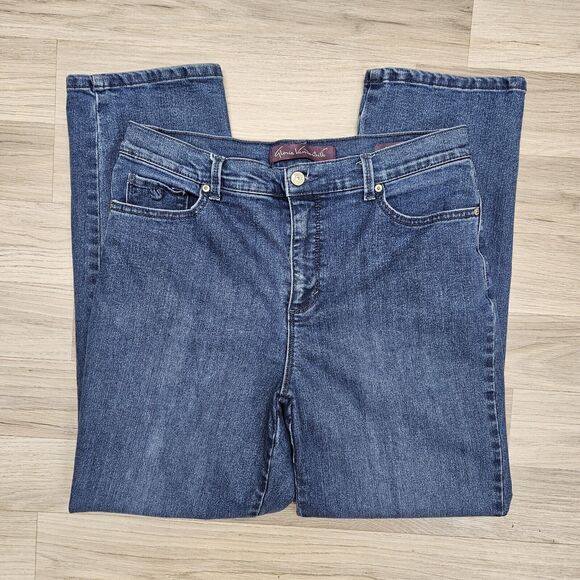 Gloria Vanderbilt Womens Blue Amanda Straight Leg Jeans Size 12 - Picture 1 of 8